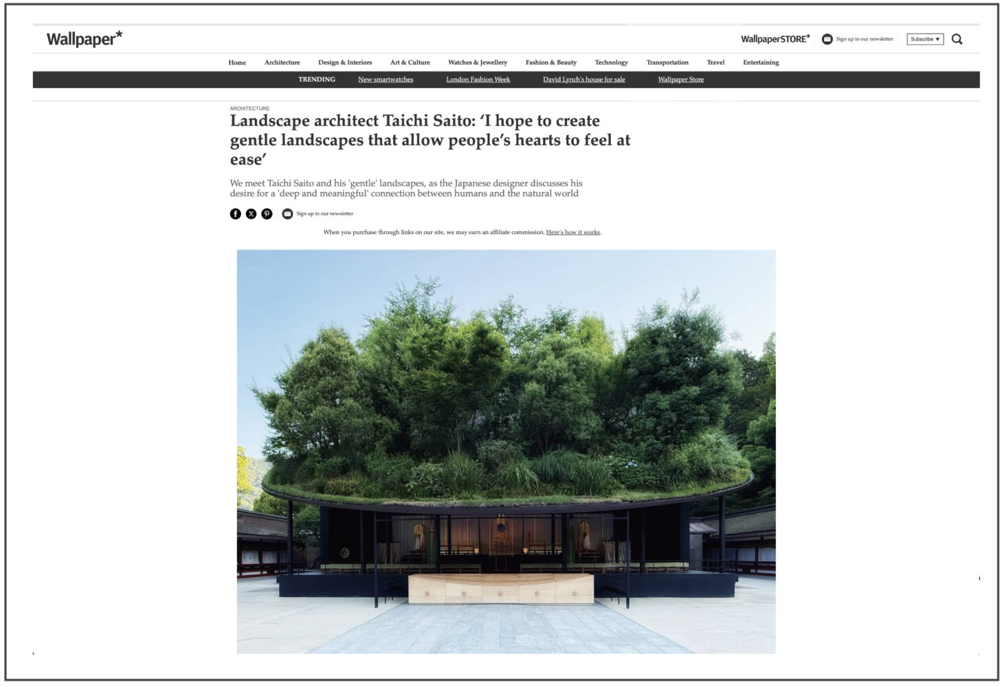 イギリスの世界的な雑誌メディア「Wallpaper*」にて、  SOLSOのプロジェクトが紹介されました。 イメージ画像